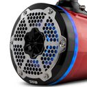 HYDRO 6.5" Neodymium Marine Tower Speakers with Built-in Passive Radiator, 1" Driver and RGB LED Lights, 450 Watts, Red image number 1