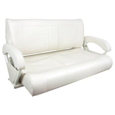 Double Bucket Bench Seat, Off White Upholstery