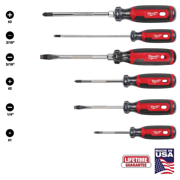 Cushion Grip Screwdriver Kit (USA). 6 Piece image number 0