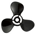 QA3114R Black Diamond 3-Blade Aluminum Propeller - 10.5" diameter x 11" pitch, Right Hand Rotation, 20 HP - 35 HP Evinrude/Johnson (Most Models - Including ETEC), Black Finish image number 0