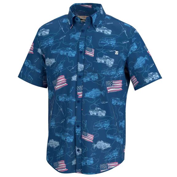 Men's Kona Fish And Flags Shirt image number 0