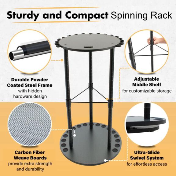 17 Round Spinning Rod Rack with Storage Capacity image number 2