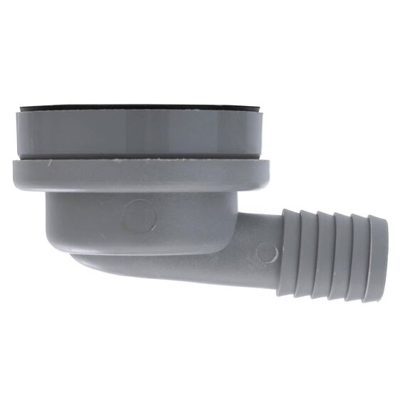 2" Drain, 95 Degree Drain, Low Profile w/Strainer, 1" Hose Barb, w/Chain Stopper Brushed Finish image number 4