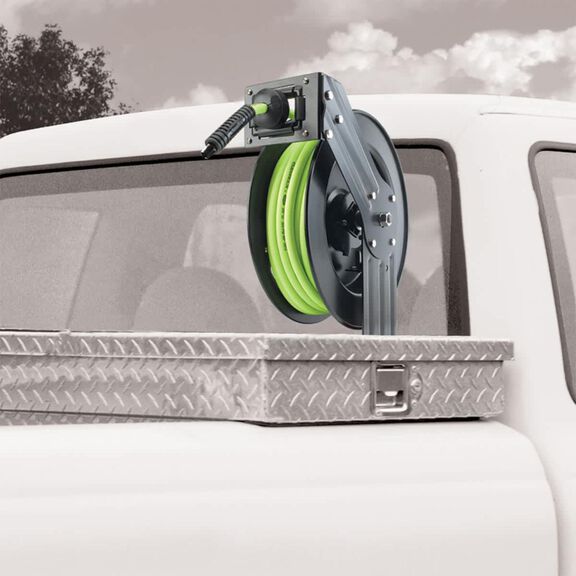 Flexzilla Retractable Air Hose Reel Open Face Single Axle Arm 3/8" 50' image number 4