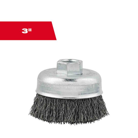 3" Carbon Steel Crimped Wire Cup Brush image number 0