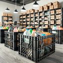 16 Quart Heavy Duty Black Milk Crates for Storage, Organization, 13" x 13" x 11" image number 4
