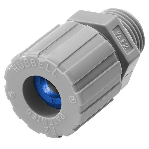 Hubbell Cord Connector, STR ML, .38-.50",1/2", Nylon,Gray image number 0
