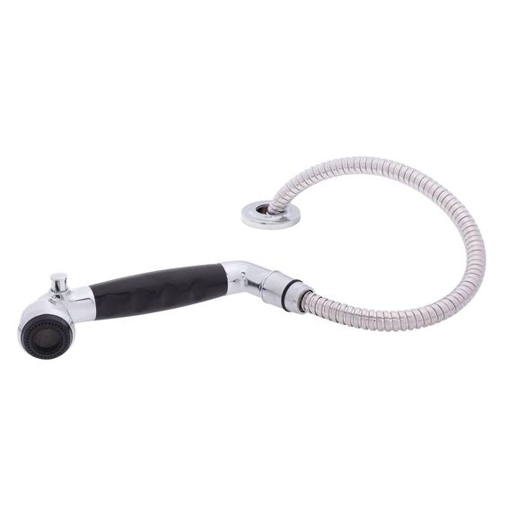 Deck-Mount Sprayer Classic Black Sprayer, 6' Stainless Steel Hose, Low Profile Holder image number 1