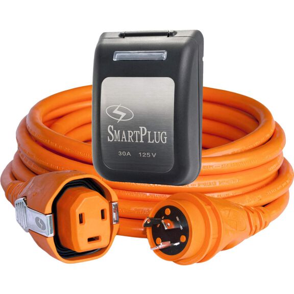 50' Dual Configuration Cordset & Black Nonmetallic Inlet, 30A, Orange image number 0