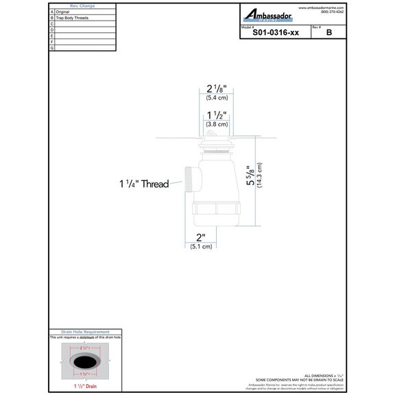 1-1/2" Drain, Flip Trap Sink Drain no Overflow, 1-1/4"-M Thread Chrome image number 3