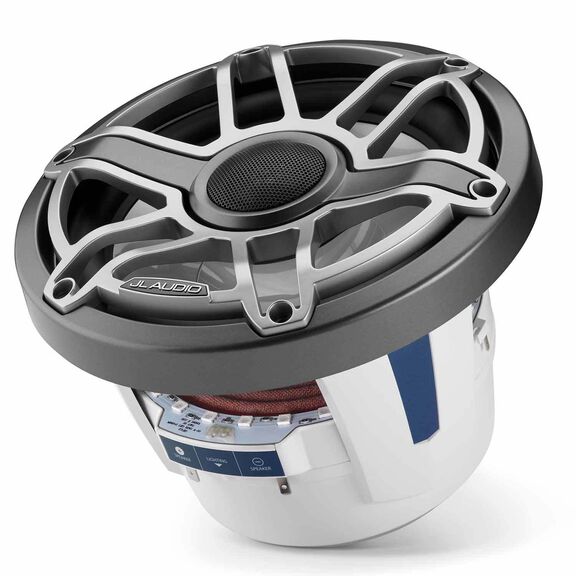 M6-880X-S-GmTi-i 8.8" Marine Coaxial Speakers, Gunmetal and Titanium Sport Grilles with RGB LED Lighting image number 6