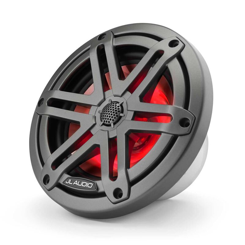 M3-650X-S-Gm-i 6.5" Marine Coaxial Speakers Gunmetal Sport Grilles with RGB LED Lighting image number 3
