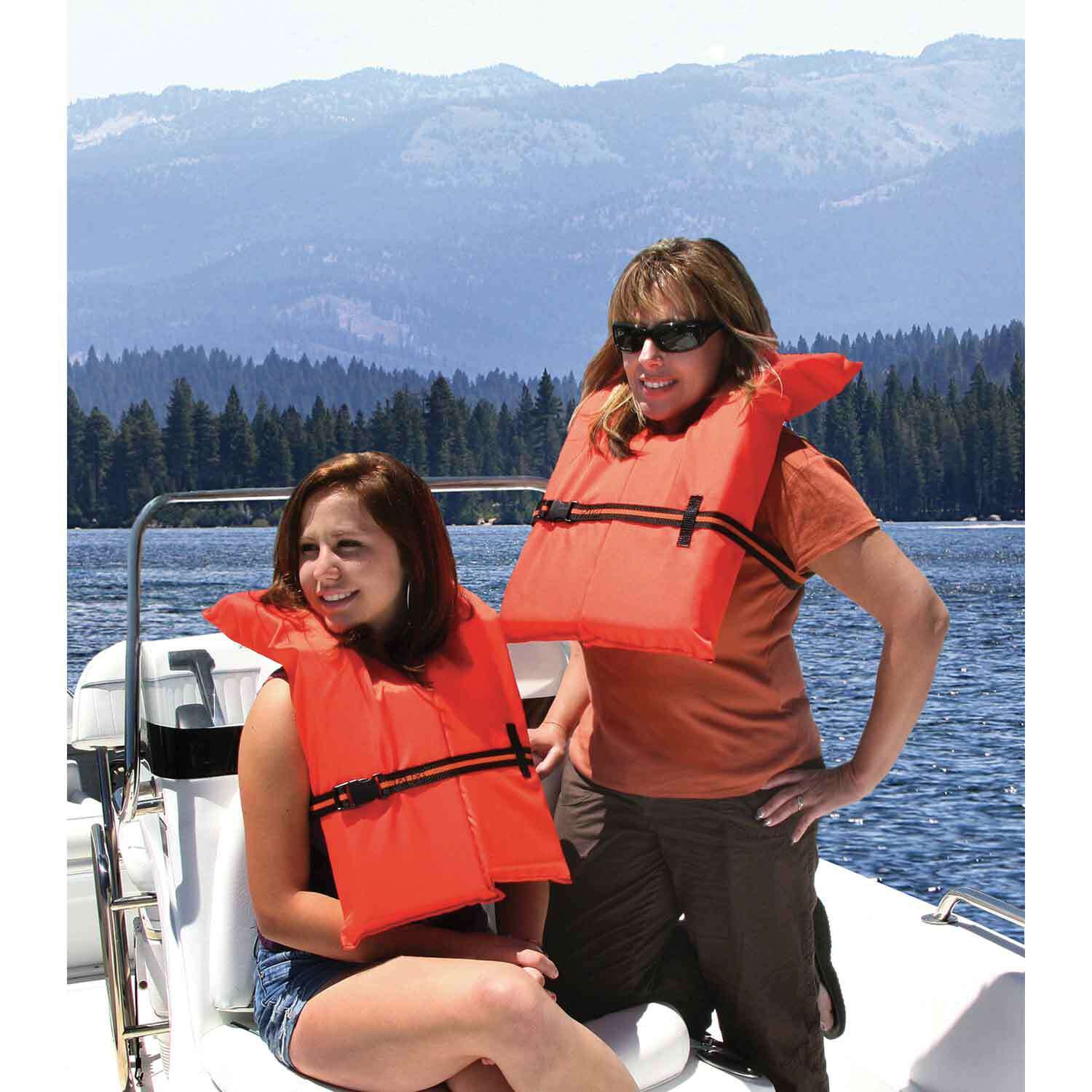 Adult Universal Boating PFD 2 Pack Type II Orange Life Jacket Vest 