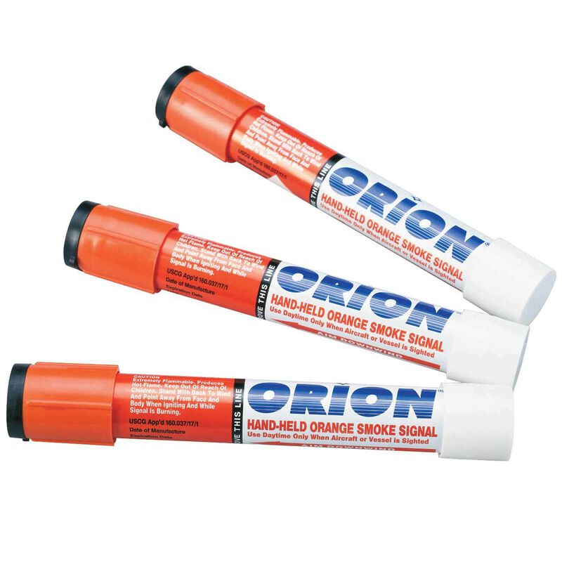 ORION Handheld Orange Smoke Flares, 3-Pack | West Marine