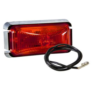 2 1/2" LED Sealed Rectangular Clearance/Side Marker Trailer Light Kit with Reflex, Red