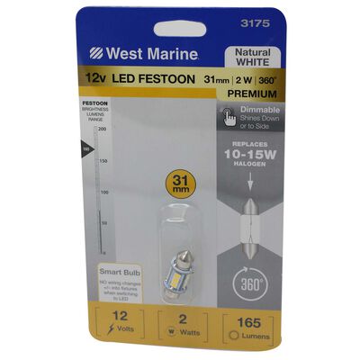 Festoon 360 Degree 31mm LED Premium Bulb, White