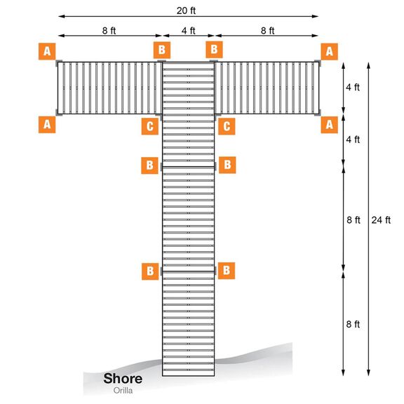 T-Shaped Aluminum with Terrazzo Decking Complete Dock Packages image number 2