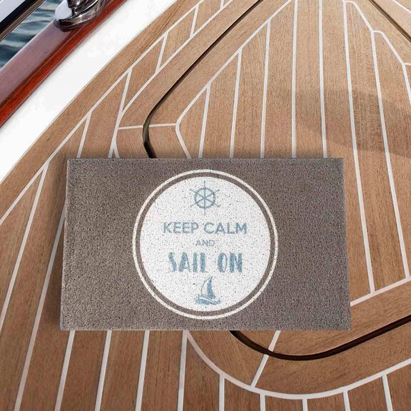 18" x 30" PVC Spray Print Boarding Mat, Keep Calm and Sail On image number 1