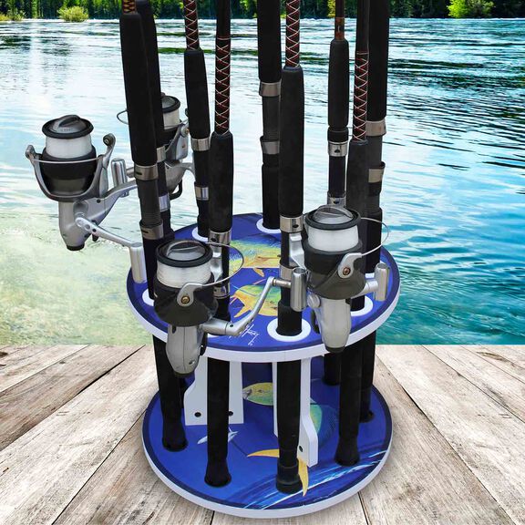 Guy Harvey Mahi Spinning 9 Fishing Rod Storage Rack, Vertical Fishing Pole Rod Holder image number 5