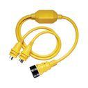 Marinco Shore Power Reverse Y Adapter, 30 Amp 125V Male to 125/150V Female image number 0