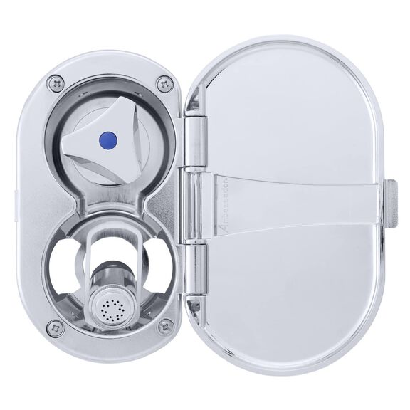 Trinidad Transom Shower Cold Only, Chrome Cup & Lid, Hammer-Head Arctic White Sprayer, 6' White Rubber Hose, Chrome Trinidad Handle image number 6