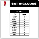 SHOCKWAVE&trade; Impact Hex Insert Bit Set, 9 Piece image number 1