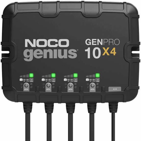 Noco Genius GENPRO10X4 Onboard Waterproof Marine Battery Charger with Precision Smart Charging, Battery Repair Mode and Advanced Temperature Compensation, 40 Amp, 12V, 4-Bank image number 0