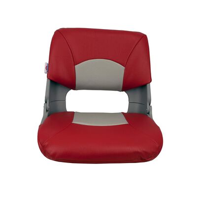 Skipper Folding Seat, Red And Gray Upholstery With Gray Shell