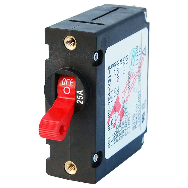 A-Series Single Pole Red Toggle 25A Circuit Breaker image number 0