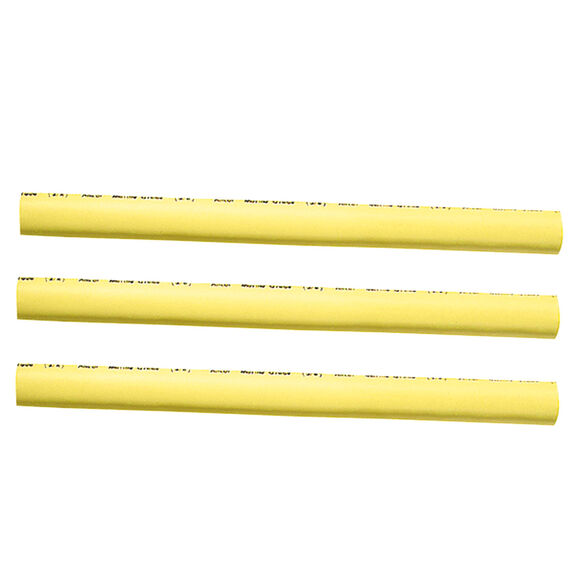 Heat Shrink Tubing 1" x 6", Yellow, 3-Pack image number 0