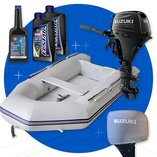 West Marine PHP-310 Air Floor PVC Inflatable Boat & Suzuki Black 9.9HP Outboard Bundle
