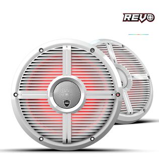 Wet Sounds REVO CX-10 XW-W S2 10-inch High Output Component Style Coaxial Speakers with XW-White RGB Grilles