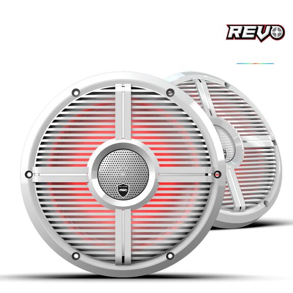 Wet Sounds REVO CX-10 XW-W S2 10-inch High Output Component Style Coaxial Speakers with XW-White RGB Grilles image number 0