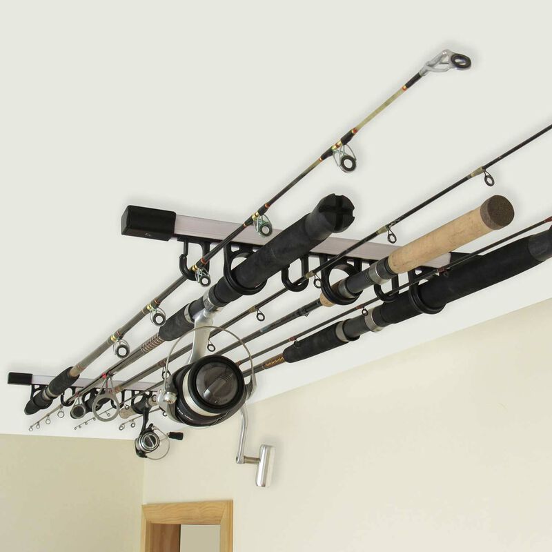 Rush Creek Creations 3 - in - 1 All - Weather 6 Fishing Rod Wall / Ceiling Rack