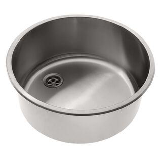 Cylinder Sink Brushed Finish, 304 Stainless Steel, 2" Drain, SoundKOTE