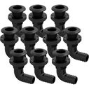 SEAFLO 1" Angled Thru Hull Fitting Black with Check Valve Stainless Steel Cap image number 0