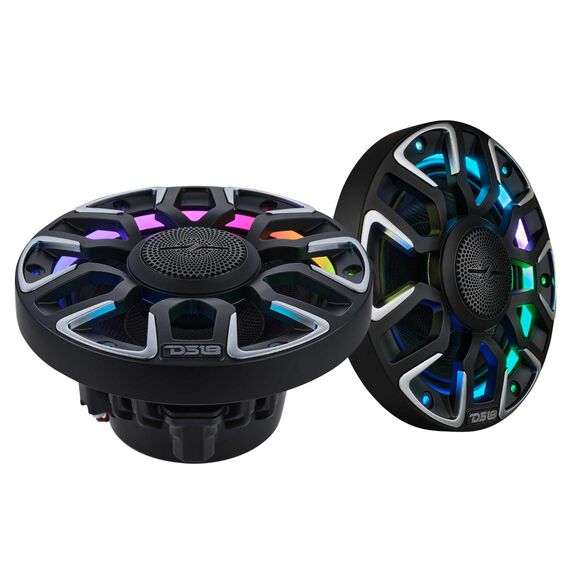 6.5&rdquo; Marine Coaxial Speaker With Kevlar Cone, Bullet Tweeter, Neodymium Magnet, and Digital LED Lights | 200W RMS 4-Ohm image number 1