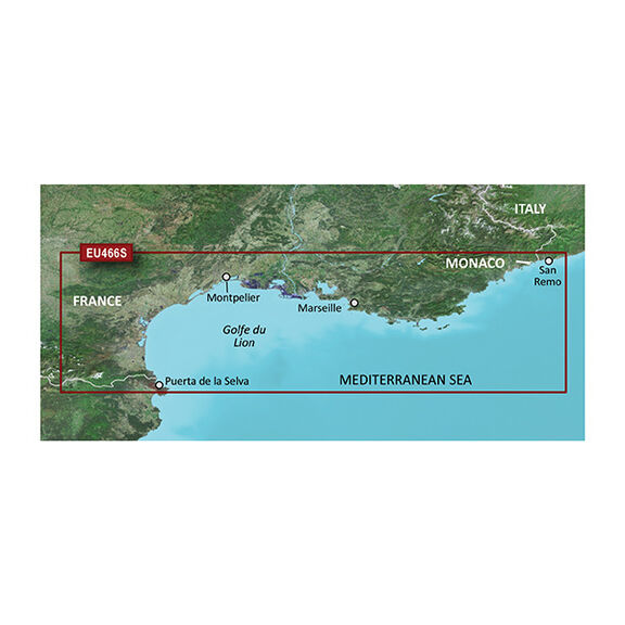 HXEU466 Golfe Du Lion to San Remo BlueChart g2 microSD/SD Card image number 0