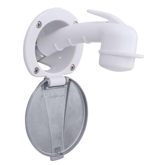 Recessed Shower Stainless Steel Lid Small Sprayer, 6'Rubber Hose, Arctic White image number 0