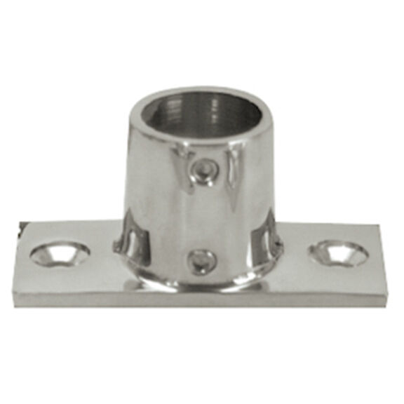 Stainless Steel 90&deg; 2-Hole Rectangular Base, 1" Tube Outside Dia. image number 0