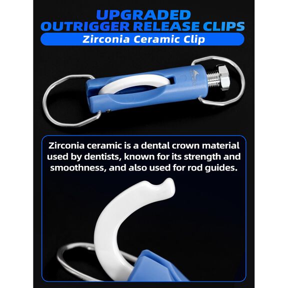 BLUEWING Zirconia Outrigger Release Clips Blue, 2pcs image number 1