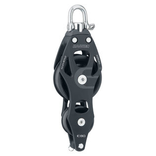 80 mm Aluminum Element Fiddle Block with Becket and Swivel Shackle