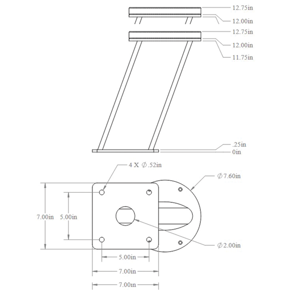 5.5" Thermal Camera Mount Aft Leaning f/M100 & M200 Series image number 3