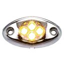 4 LED Courtesy Light, Surface Mount with Chrome Case, Amber LED image number 0