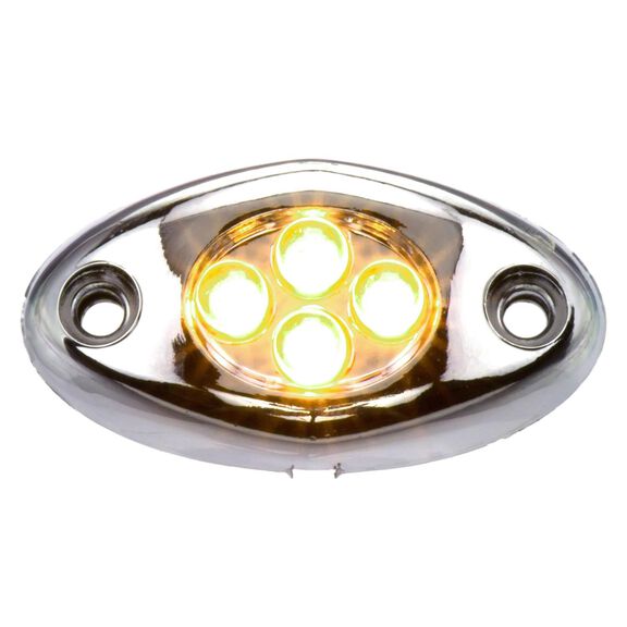 4 LED Courtesy Light, Surface Mount with Chrome Case, Amber LED image number 0