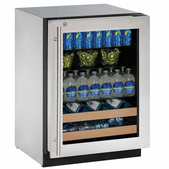 24" Stainless Beverage Center, RHH Lock image number 0