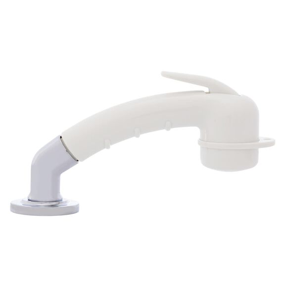 Deck-Mount Sprayer Small Warm White Sprayer w/Elbow, 10' White Rubber Hose, Low Profile Holder image number 2