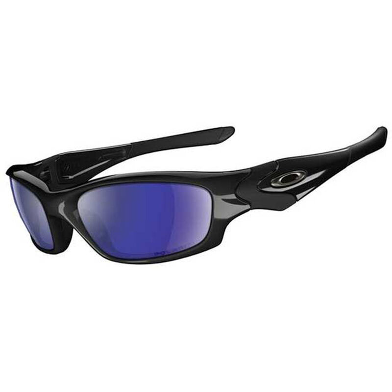 Straight Jacket Fishing Sunglasses, Polished Black Frames with Deep Blue  Iridium Polarized Lenses
