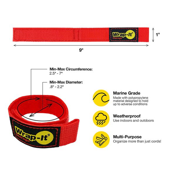 9" Quick Strap Cord Organizers, 4-Pack image number 2