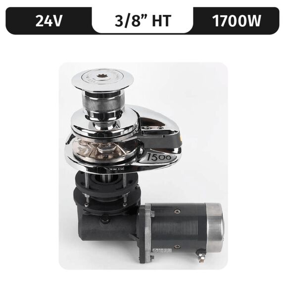 Lofrans Project X3 1500W Vertical Electric Windlass 24V with Capstan - 3/8" HT Gypsy image number 0